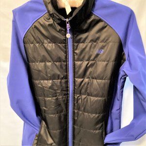 Women Jacket NWT Size M New Balance Black Bluish Purple Full Zipper Women's cut